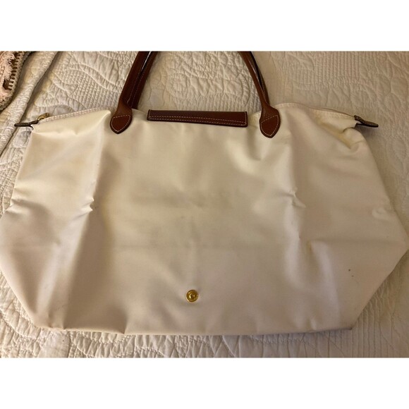 Longchamp Le Pliage Large Tote White Long Handles - Picture 4 of 6